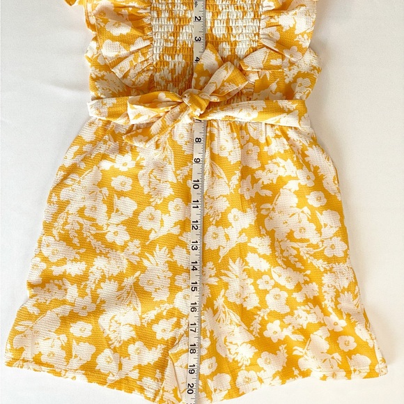 Rare Editions Girls Floral Romper | Yellow & White | Size 8 - Picture 9 of 9